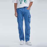 Jeans Hombre Recto Doble Cargo Azul Fashion's Park
