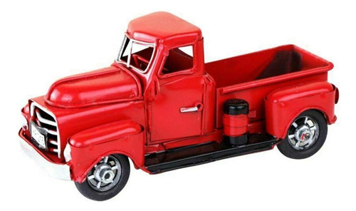 Vintage Pickup Truck Metal Classic Rustic Red Christmas