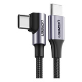 Ugreen Cable Usb-c 2.0 A Usb-c 2.0 En Ángulo 3a Trenzado 1m