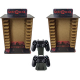 Kit 2 Porta 11 Jogos Físico Gamer God Of War + Suporte Con