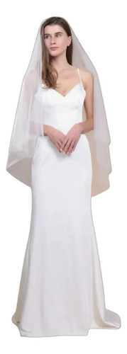 Velo De Novia Sencillo Corto 2 Capas Nuevo Boda Matrimonio