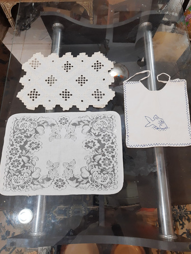 Toalhinhas De Mesa E Babador Variados Branco