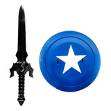 Kit Espada Com Escudo Infantil Azul Americano Toy Master