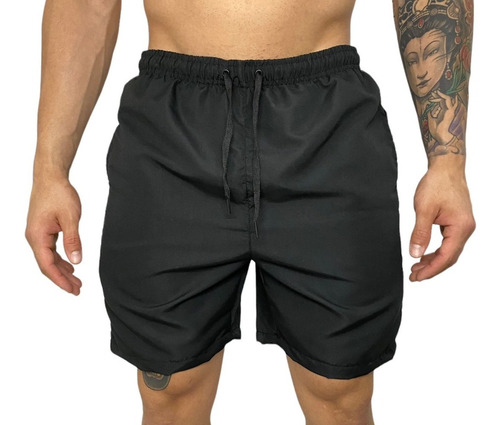 Shorts Tactel Masculino Mauricinho Liso Praia Piscina