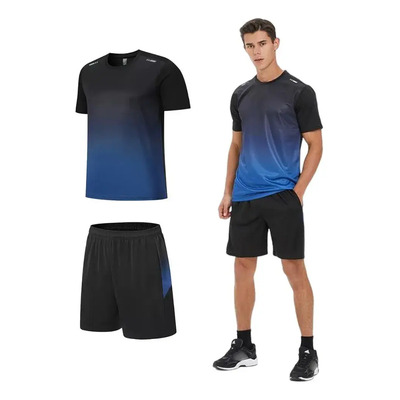 Conjunto De Playera Mangas Cortas Y Short Deportivo Hombre Azul M