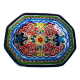 Ensaladera Octagonal De Talavera Poblana - Arteimperyal. 