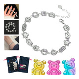 Pulseira Prata 925 Ursinhos Candy Bear + Bag Gatos Ying Yang