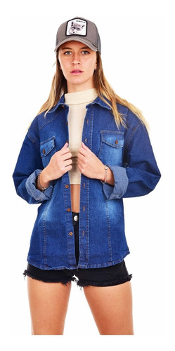 Customs Ba Camisa Mujer Camisas Elastizada Tachas Jean A