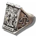 Anillo Carta Tarot La Justicia En Plata 2 X 1,5 Cm Art 1491