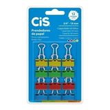 Binder Clips Prendedor De Papel Metálico Colorido 19mm C/12u