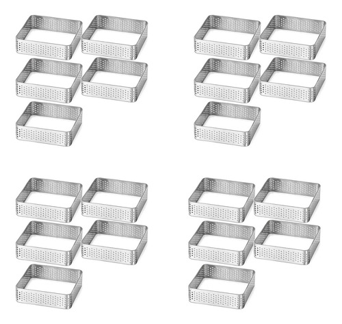 Molde De Tartaleta Cuadrado De Acero Inoxidable