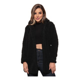 Casaco Ted Teddy Pelucia Longo Com Capuz  Moda Frio Inverno