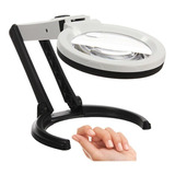 Lupa Ideal Manicura Pedicura C/ Luz 10 Led Portatil Plegable