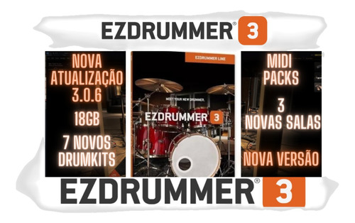 Ez Drummer 3 Full + Expansões + Midi Pack + Kits Novos Top