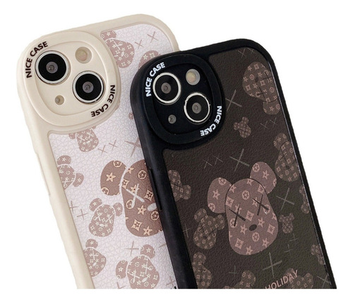 Funda De Couple De Bearbrick De Silicona Para iPhone 13/14 Z