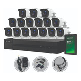 Kit Seguridad Hikvision Dvr 16ch Hd Cctv + 16 Camaras +disco