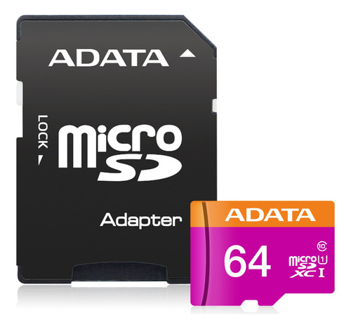 Memoria Micro Sd 64 Gb Adata Con Adaptador Ausdx64gui 80mb/s