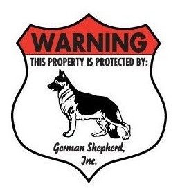 ¡advertencia! Pastor Alemán - Letrero De Aluminio Para Perro