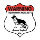 ¡advertencia! Pastor Alemán - Letrero De Aluminio Para Perro