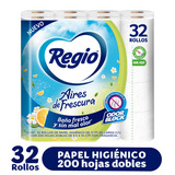 Papel Higiénico Regio Aires De Frescura Con Textura Suave 32 Rollos