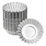 50 Molde Tartaletas Aluminio Reposteria Horno Reutilizables