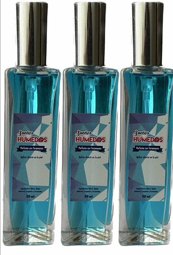 3 Pack Perfume Con Feromonas Azul Caballero 30ml