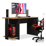 Escrivaninha Gamer Para Gabinete Para Pc Com Espaço Cor Preto/nature Valorant Rofemar Moveis