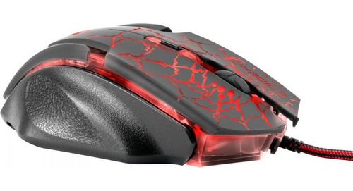 Mouse Gamer Usb 3200dpi Ajustável 6 Botões Abs Cabo Trançado