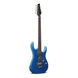 Guitarra Eléctrica Deviser L-g5 De Aliso Metallic Blue Brillante Con Diapasón De Palo De Rosa