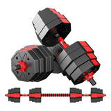 Mancuernas Ajustables Set 30 Kg Total Fitnics Unibles +barra