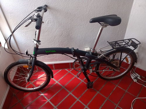 Bicicleta Dobrável, Marca Burnet, Aro 20, Preta Fosca.