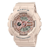 Reloj Para Mujer Casio Baby-g Ba-110xcp-4adr Analógico-digital Color Rosa Con Correa De Resina