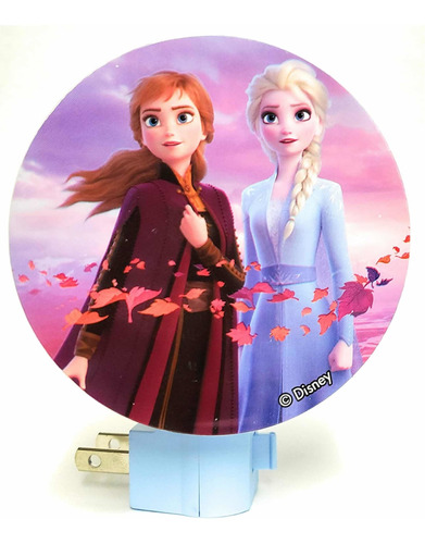 Disney Frozen Luz Led De Noche Anna Y Elsa Plug-in Cuarto 
