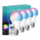 4 Focos Led Wifi Con Control Remoto Inteligente Rgb Alexa