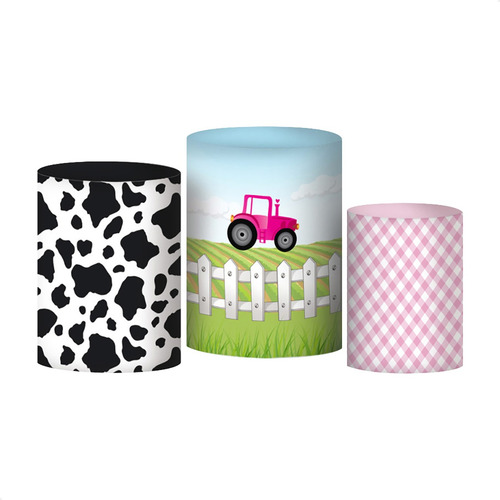 Trio Capa Cilindro 3d Sublim Temático Veste Fácil C/elástic