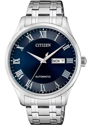 Relógio Citizen Masculino Automatico Tz20797f Azul Aço Prata