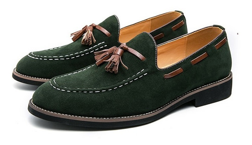 Zapatos De Vestir Para Hombre Mocasines De Ante Con Borlas 3