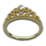 Anillos Compromiso Oro 18k Corona Princesa Regalo Mujer Mama