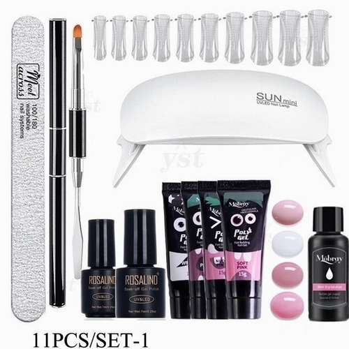 Lámpara Uv Led Gel Poli Kits Manicura Uñas Gel Esmalte De 6