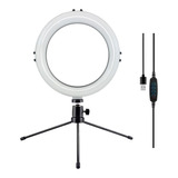 Aro De Luz Led Regulable Con Trípode Para Selfie De 20 Cm.