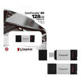 Pendrive Usb-c 3.2 128gb Kingston Datatraveler80 200mb/s