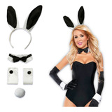 Set Conejita Playboy Stripper Despedida Sexy Disfraz X4