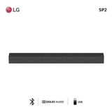 LG Barra De Sonido Sp2 Con 2.1 Canales Con Subwoofer Y Bajos Color Negro