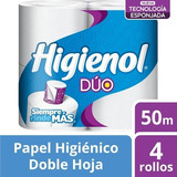 Higienol Duo 50 M X 4 Rollos + 4 Mini X 4 Paq.  Medio Bolsón