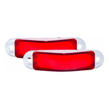 2 Plafones Laterales Triangulares Luz Gel Roja Tunelight