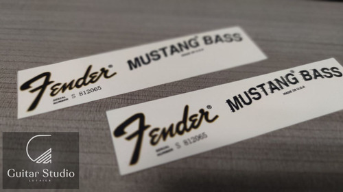 Decal Waterslide Fender Mustang Bass Outlined