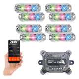 Kit 8 Strobo Automotivo Led Ajk Bluetooth Novo Carro Som