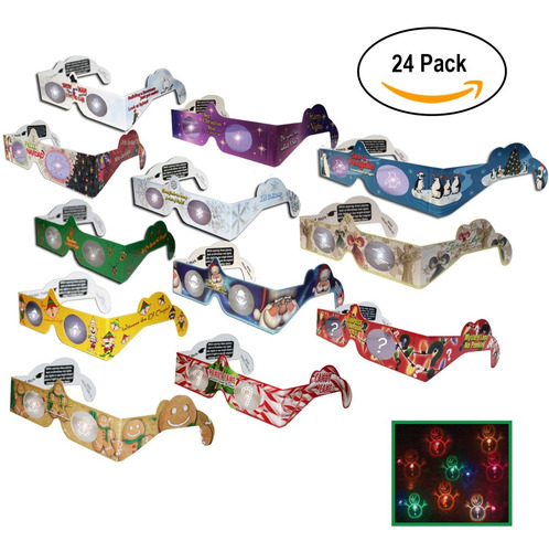 24 Count Holiday Specs Christmas 3d Glasses Convierta Las Lu