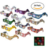 24 Count Holiday Specs Christmas 3d Glasses Convierta Las Lu