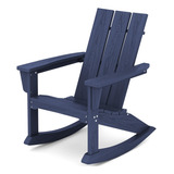 Kingyes Silla Mecedora Adirondack Moderna, Color Azul